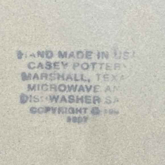 Snowman Casey Pottery Serving Plate Decor Made In USA Marshall Texas 10” Vintage - Picture 4 of 5